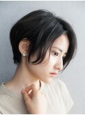 前髪ありイメチェンショート/ショートボブ/縮毛矯正/髪質改善