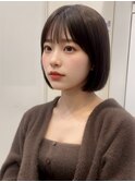ボブ　ぱっつん　切りっぱなし　レイヤーカット　韓国ヘア