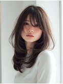 ハッシュカット/レイヤー/ショコラブラウン/前髪あり