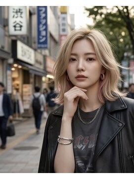 ラフ 原宿(L.a.a.g.f harajuku) ブロンドベージュ/インナーカラー/ハッシュウルフ