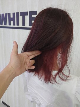 アンダーバーホワイト 天王店(_WHITE) インナーカラー/ピンクブラウン×ビビットピンク＿（11.9）*M