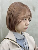 ソーコ 渋谷(SOCO)&nbsp;ミニボブ切りっぱなしボブミルクティーベージュショートボブ