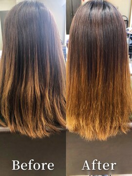 バームヘア(balm hair) 20代30代グラデーションカラー艶感ストレート透明感ナチュラル