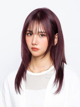 アース 調布店(HAIR & MAKE EARTH) 艶感ピンクパープルロング