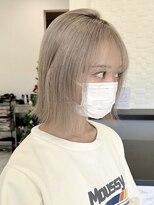 ラフヘアデザイン(Raf hair design)&nbsp;バレイヤージュコントラストハイライトミルクティーベージュ