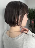 大人可愛い20代30代40代黒髪前下がりショートボブ丸みショート◎