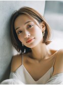 前髪顔まわりカット/外ハネボブ/丸みボブ/ショートボブ