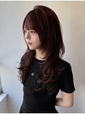 ハッシュカット×ボルドーレッド