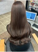 グレージュ　艶髪　髪質改善　ブリーチ　ピンクベージュ　韓国風