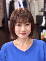 ヘアケアサロン シェーン(hair care salon Schon) 40代50代 白髪ぼかし×グレーイヤリングカラー艶ボブ