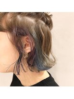 フェンヘアーアイス 中目黒(Fen.hair ici)&nbsp;ボブ　インナーカラー　ポイントカラー　ブルー