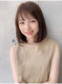 20代30代40代に◎前髪パーマグレーベージュ大人かわいいボブ