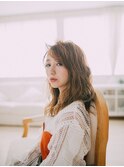 セミウェットウェーブ♪ハイライトカラー♪前髪
