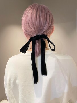 ベレーザ 渋谷(BELEZA) ba15ニュアンスカラーミルクティーピンクベージュオン眉ポニー