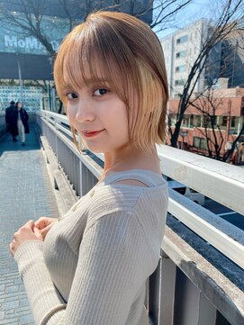 ロンド シャルム 吉祥寺(Lond charme) Lond吉祥寺インナーカラーベージュ耳かけボブ