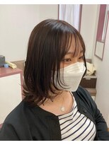ヘアサロン イリー 西那須野(iLii)&nbsp;ほんのりオレンジブラウン＊顔まわりレイヤー＊似合わせカット