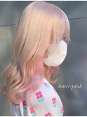 4003ホワイトピンク艶髪ニュアンスカラーぱっつん前髪袖カラー