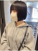 【村上慶登】前下がりボブ切りっぱなし透明感ブラウンカラー