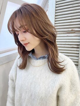 トワ 仙台店(toi) ミディアム_レイヤー_ミルクティーベージュ
