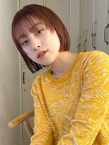 ガーデンヨコハマ(GARDEN YOKOHAMA)&nbsp;切りっぱなしボブイメチェンシースルー前髪オレンジ暖色ミニボブ