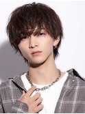 メンズラウンドマッシュ★ニュアンスパーマウルフグレージュ