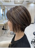 50代ヘルシースタイル メッシュ ニュアンスカラー メンズライク