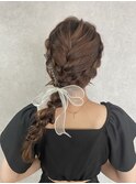 サイド編み下ろしヘアアレンジ☆☆