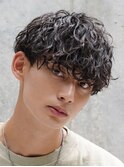 シャドウパーマスパイラルパーマツーブロックメンズパーマ束感