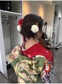 成人式振袖着付け＋ヘアセットj