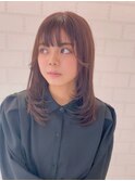 ☆20代30代40代/小顔レイヤー/韓国ヘア/こなれミディ/韓国風巻き
