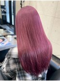 ハイトーン 艶髪ロング 美髪 カシスピンク チェリーレッド 20代