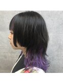 襟足パープルのお洒落ウルフカット/ウルフ【池袋東通り】