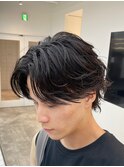 ナチュラルフェザーパーマのセンターパート◎