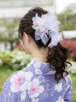 バサラ 大阪梅田店(VASARA) 浴衣ヘア ポニーテール ゆるふわ リボンアレンジ