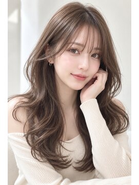 アロン(ALLON) 大人可愛い艶ブラウン×顔まわりレイヤー