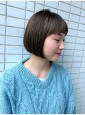 【松根ボブショート】ナチュラルボブ×クリアヴェールカラー