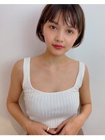 グッデイ ヘアー(GOOD DAY HAIR) ミニボブ 毛先パーマ 黒髪 シアーグレージュ フレンチボブ