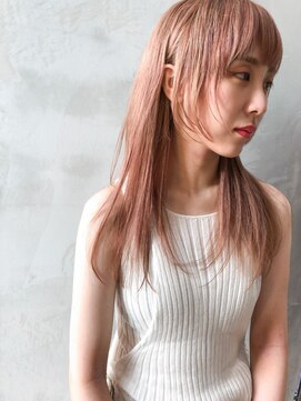 ギークス(GEEKS) 【GEEKS渋谷】ハイトーン/ピンクベージュ/ロングウルフ/20代30代