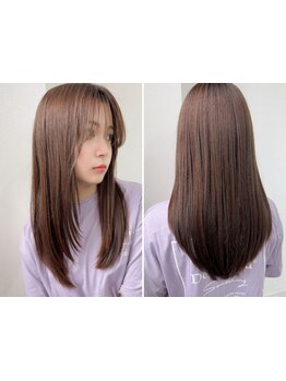 カラーをキレイに保つ髪質改善×カラーが人気メニュー！ツヤのあるキレイなブラウンヘアを楽しもう。