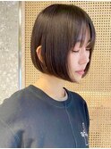 大人マッシュショート丸みショート黒髪ショートベリーショート