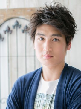 トニーアンドガイ メン 与野駅前店(TONI&GUY MEN) アップバングで好感！カジュアルに仕上げたパーマヘアi与野