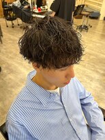 メンズダークアッシュ韓国パーマ