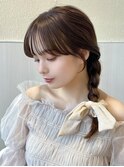 ★結婚式お呼ばれドレスヘア編み込みポニーテールアップスタイル