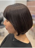 調布グレージュレイヤーカットミディアムヘア顔周りレイヤー