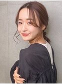 後れ毛、透け感たっぷりふんわりアレンジ