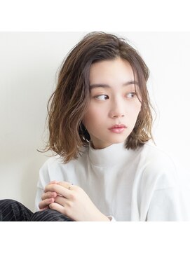 モンド ヘアクリエーション 新栄店(monde hair creation) 【monde】くびれボブ×カーテンバング×アイスベージュ