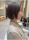 表参道白髪ぼかしレイヤーボブウルフショートヘアベージュ40代◎