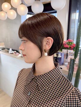 マロンベージュ/ショート/前髪/レイヤー/髪質改善/縮毛矯正/横浜