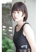 大人可愛い20代30代40代黒髪前下がりショートボブ丸みショート◎
