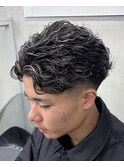広島メンズ/極道パーマ/短髪/ホワイトメッシュ